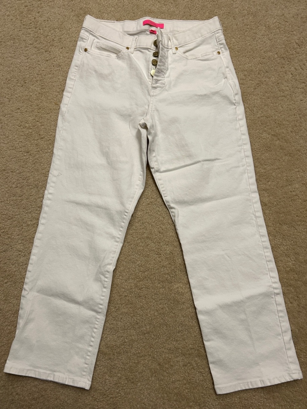Lilly Pulitzer South Ocean High-Rise Straight Leg Jeans in Resort White